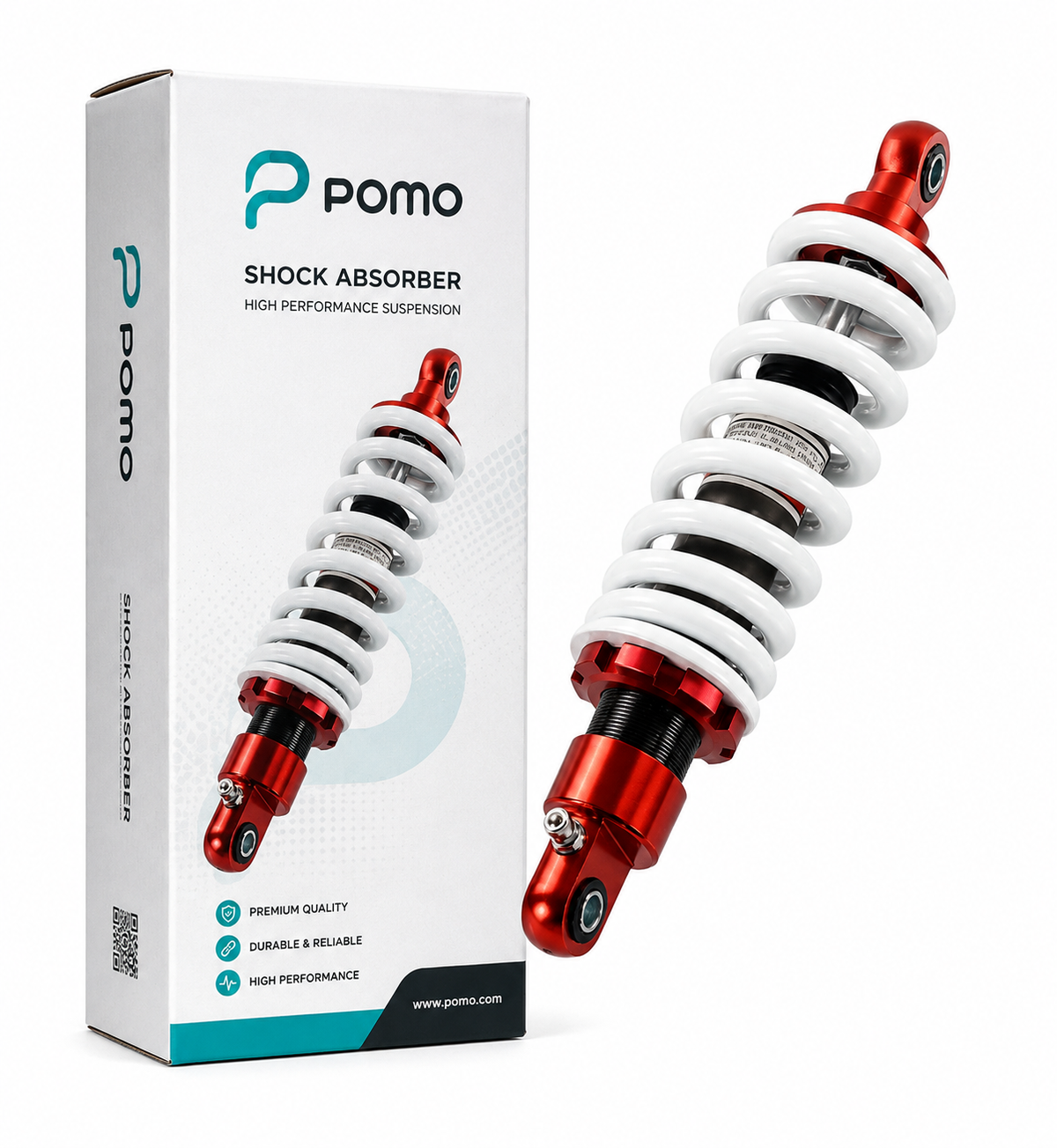 pomo 12.6" Universal Motorcycle Rear Air Shock Absorbers Adjustable